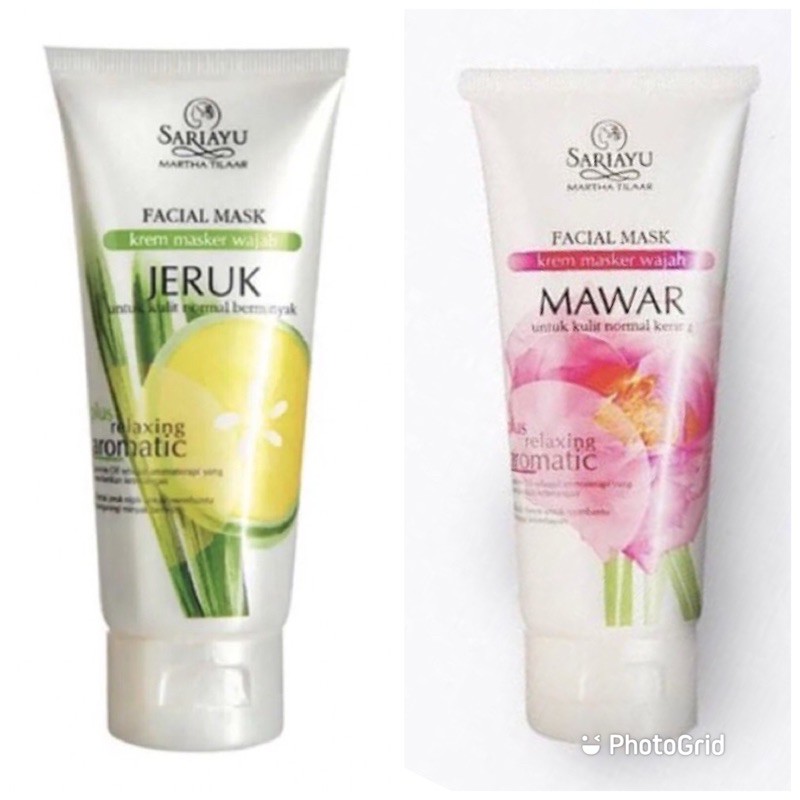 SARIAYU KREM MASKER WAJAH JERUK / MAWAR