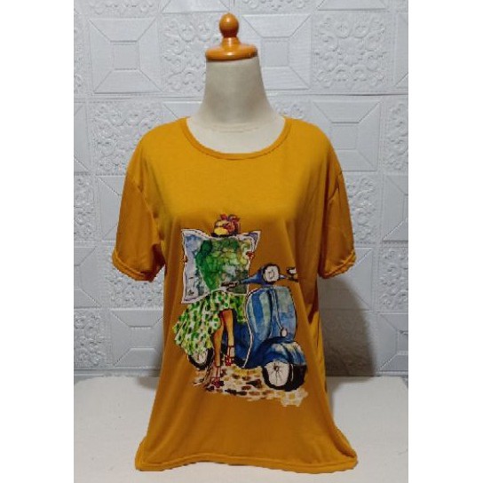 PROMO TERBARU KAOS ATASAN JUMBO WANITA VESPA / ATASAN CEWE JUMBO / KAOS WANITA