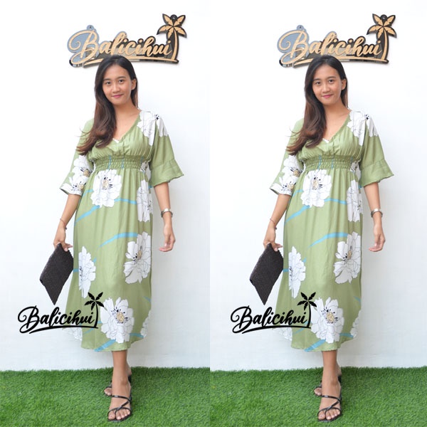 Balicihui Dress Moza Lengan Dress Wanita Dress Busui Dress Menyusui Dress Bali Long Dress Kasual