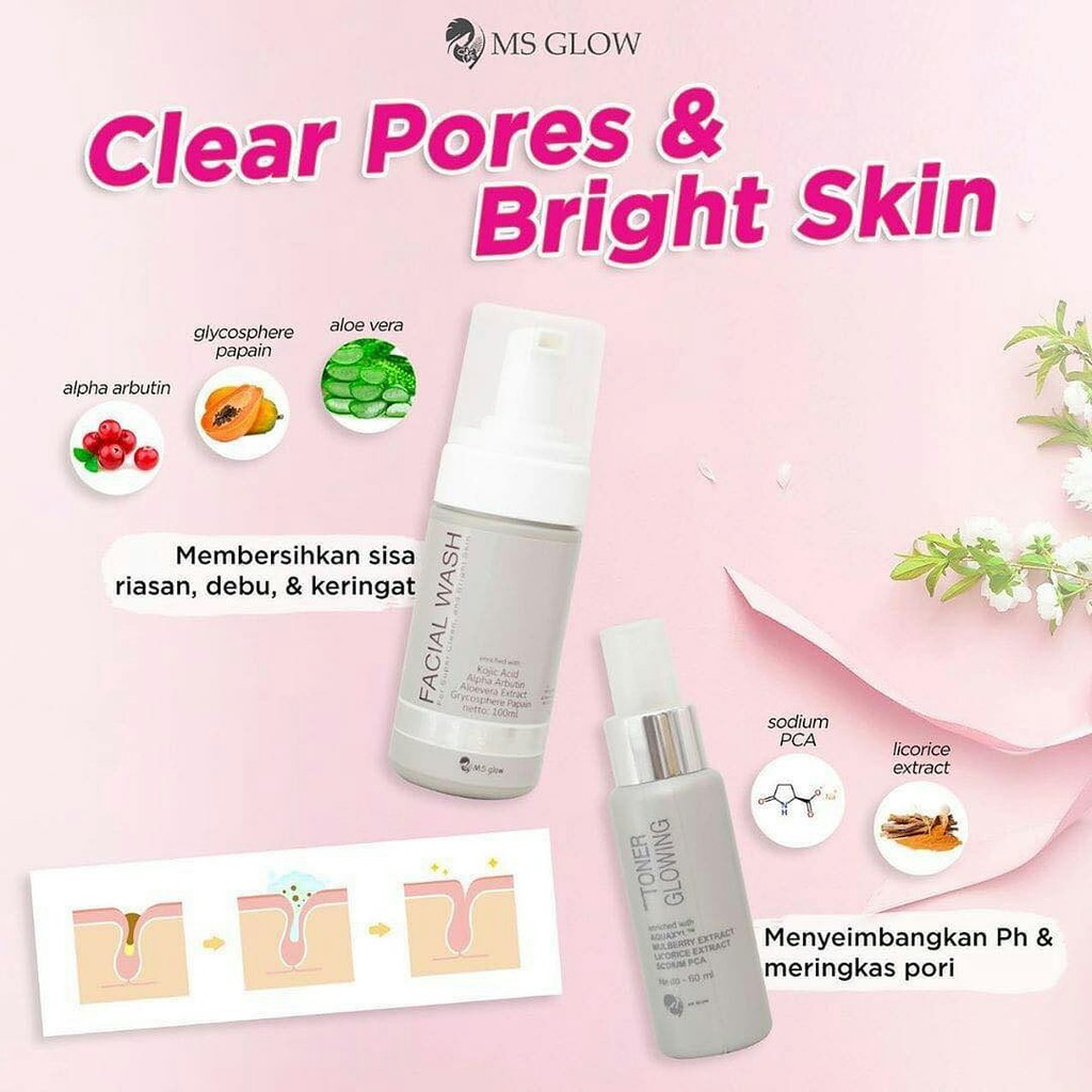 [SELLER RESMI] Facial Wash Toner Ms Glow