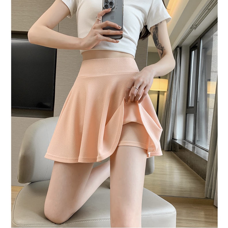 GirlWish Korean Sexy Mini Skort / Korean High Waist Tennis Mini Flared Skirt / Rok Pendek Tenis Korea / Mini Skirt Polos