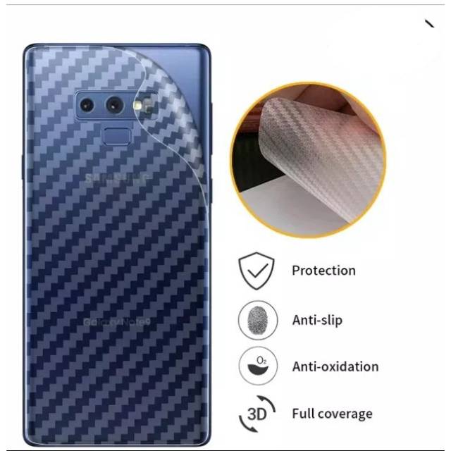 samsung Note 9 3D carbon back screen guard anti gores belakang