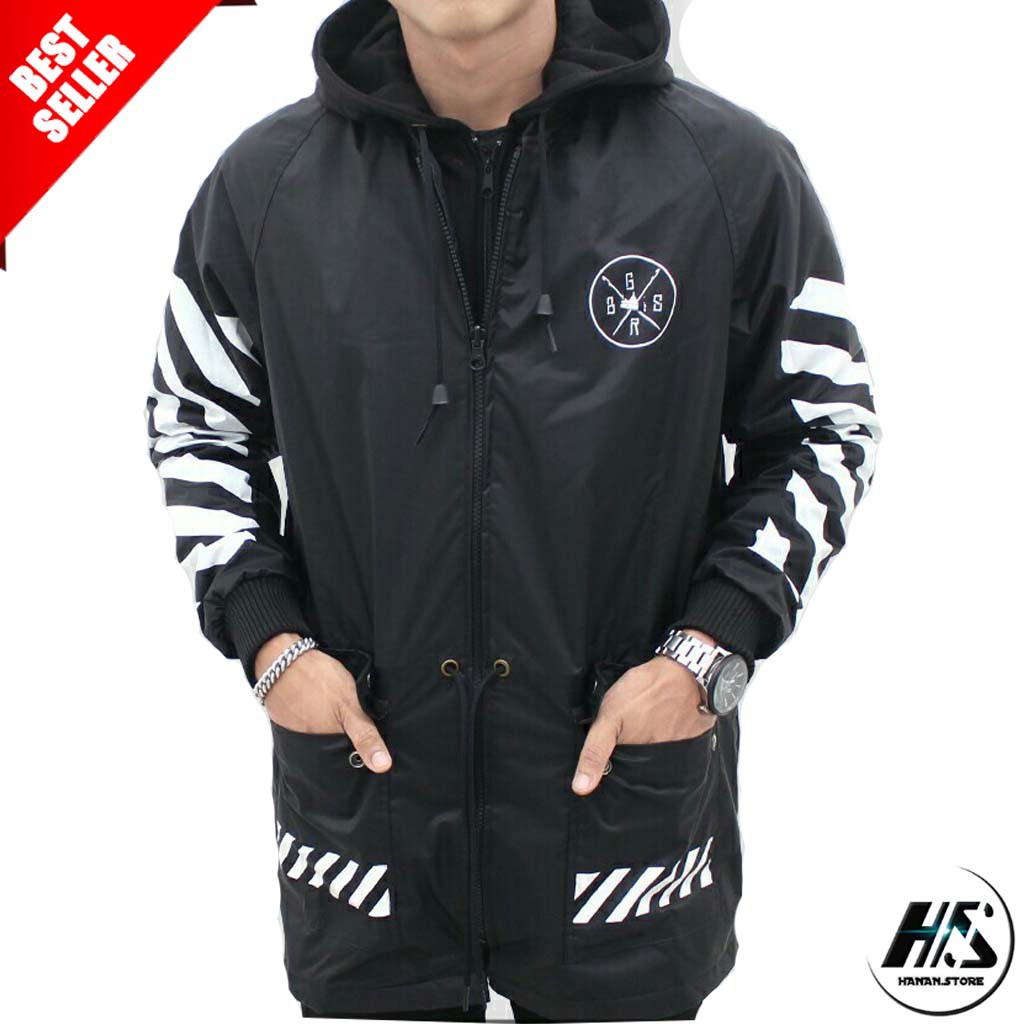 JAKET HOODIE PARKA WHITE LINE ORIGINAL BGSR