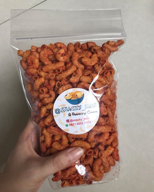 

MAKARONI PANGGANG PEDAS 200 GRAM | MAKARONI NASGOR | MAKARONI NASI GORENG | MAKARONI PANGGANG BALADO SNACKY MEDAN