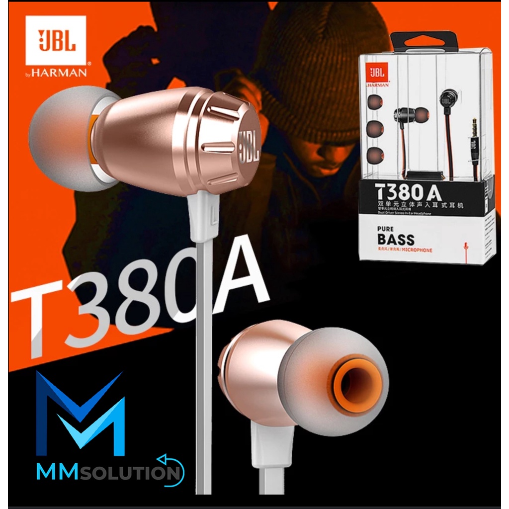 JBL Earphone T380A Dual Driver Stereo in ear Headphone Original