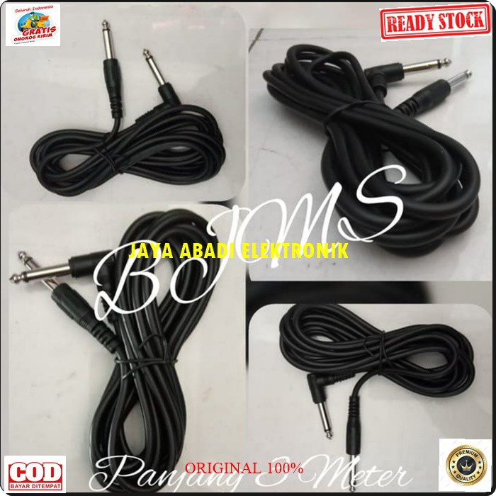 G462 Kabel mic 3 meter jack akay akai guitar Gitar Bass Keyboard mic wireles receiver jek akai jack konektor adapter converter konverter splitter universal sambungan penyambung male multi G462  6,5 mm  Low Noise Walaupun di Gain yang tinggi. - M