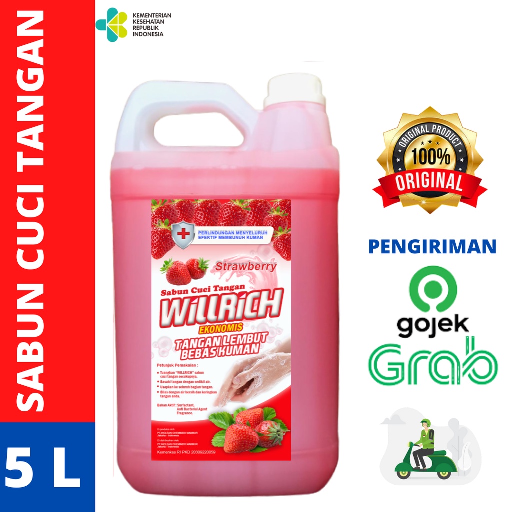 Sabun Cuci Tangan Fresh Strawberry 5 Liter Pengiriman Instant