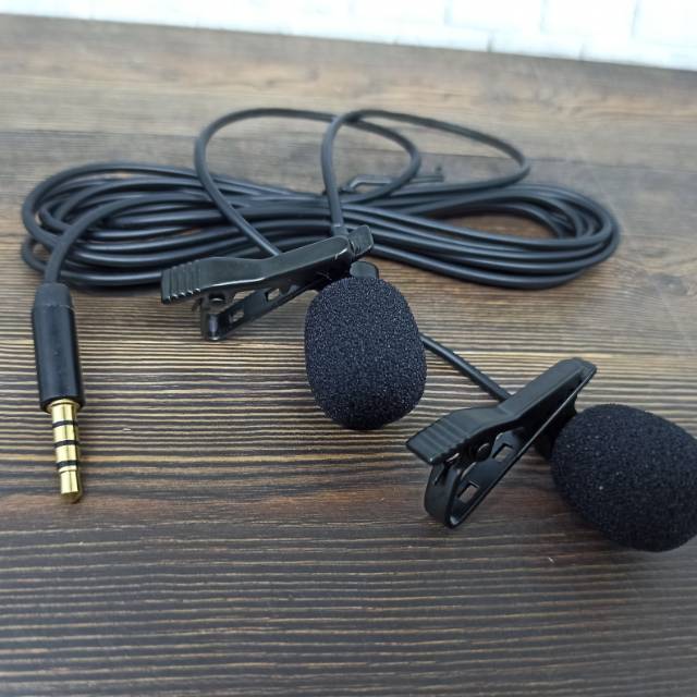 Mini Lavalier double Microphone Dual Headed Recording Clip On Mic for Tablet