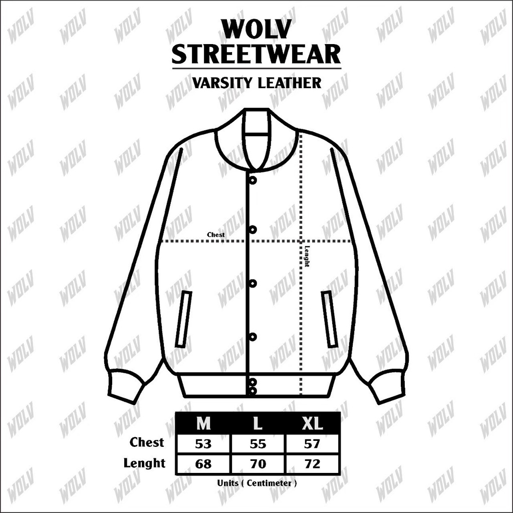 Varsity jaket Wolv Street Wear Jaket Varsity Leather Oscar