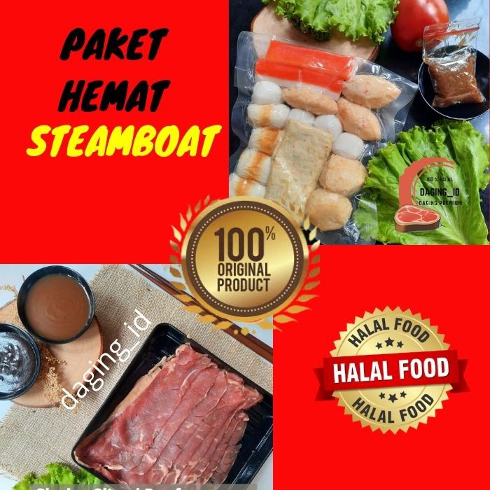 

BUNDLING BEEF AUS STRIPLOIN SHABU-SHABU+PAKET STEAMBOAT FREE BUMBU(3 VARIANT)