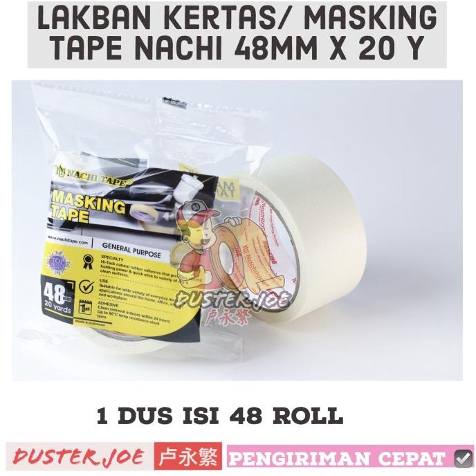 

[CABANG] Lakban kertas Nachi 2inch(48mm) x 20 Y / Masking Tape Nachi