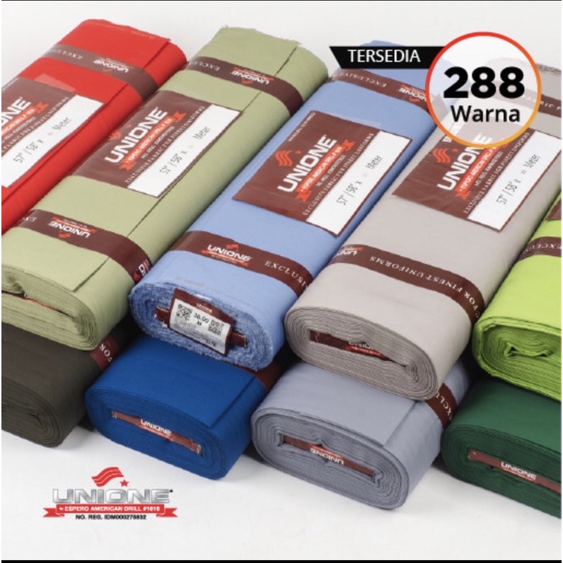 Bakal Kain Unione Drill / Keper bidang besar 150cm Catton