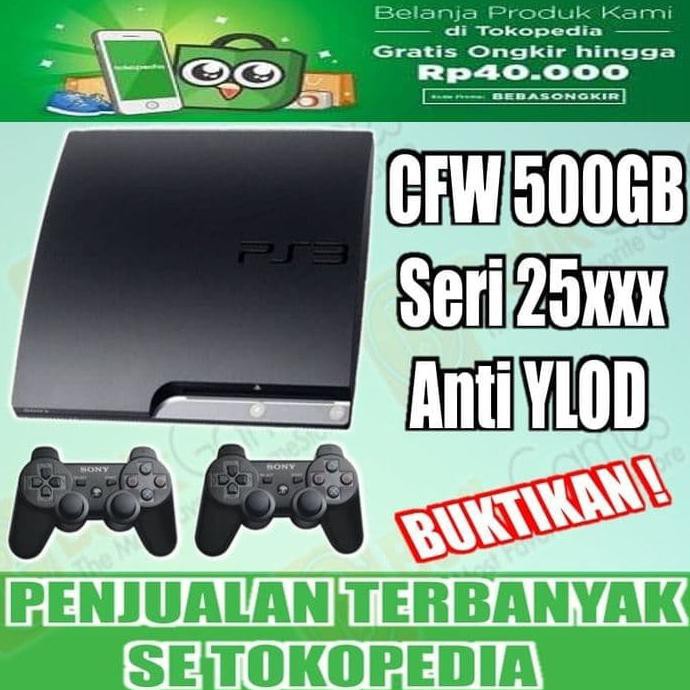 PROMO HARI INI  SONY PS3 SLIM CFW Playstation 3 500 GB - Putih 1DT