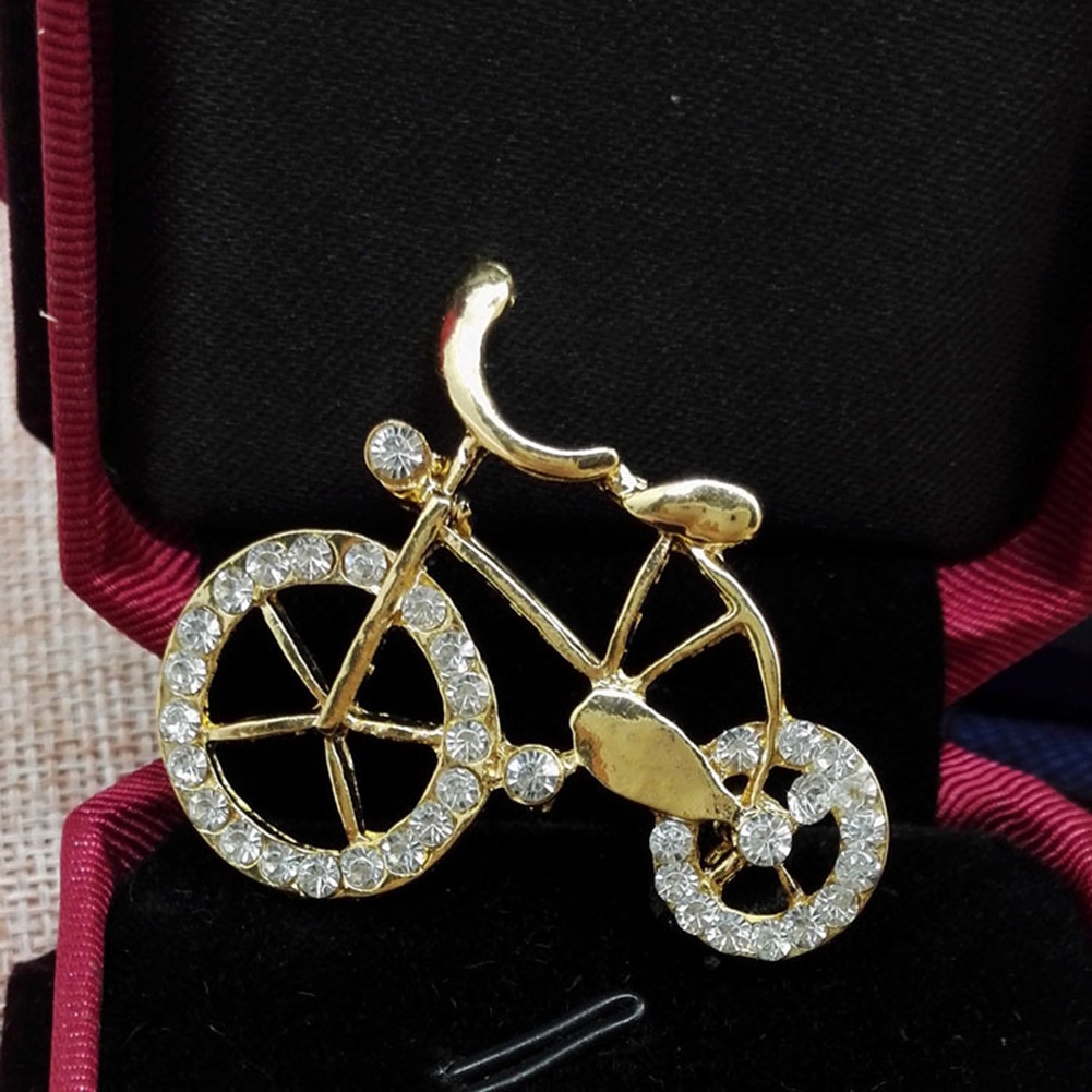 Bros Bentuk Sepeda Aksen Berlian Imitasi Untuk Hadiah