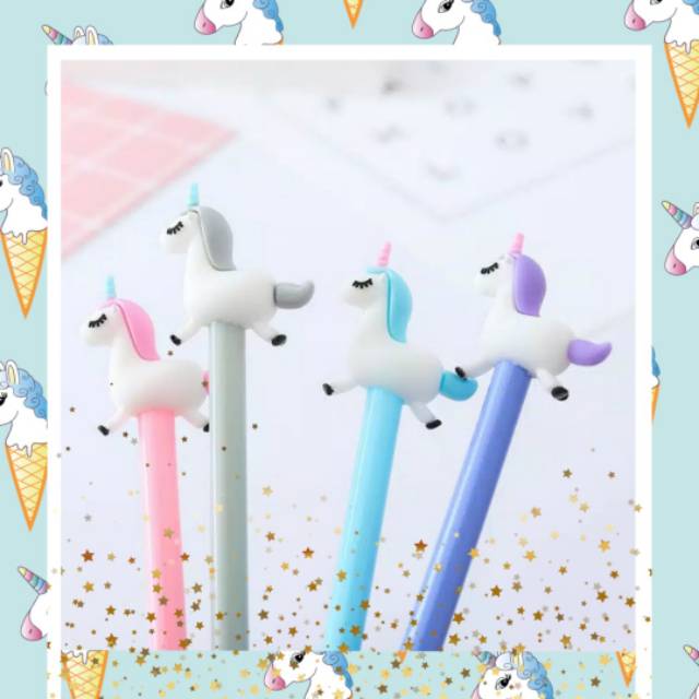 

GP022 BOLPEN PULPEN UNICORN LUCU TINTA GEL INK PEN NEEDLE BLACK HITAM 0.38MM LEIDIS STATIONARY