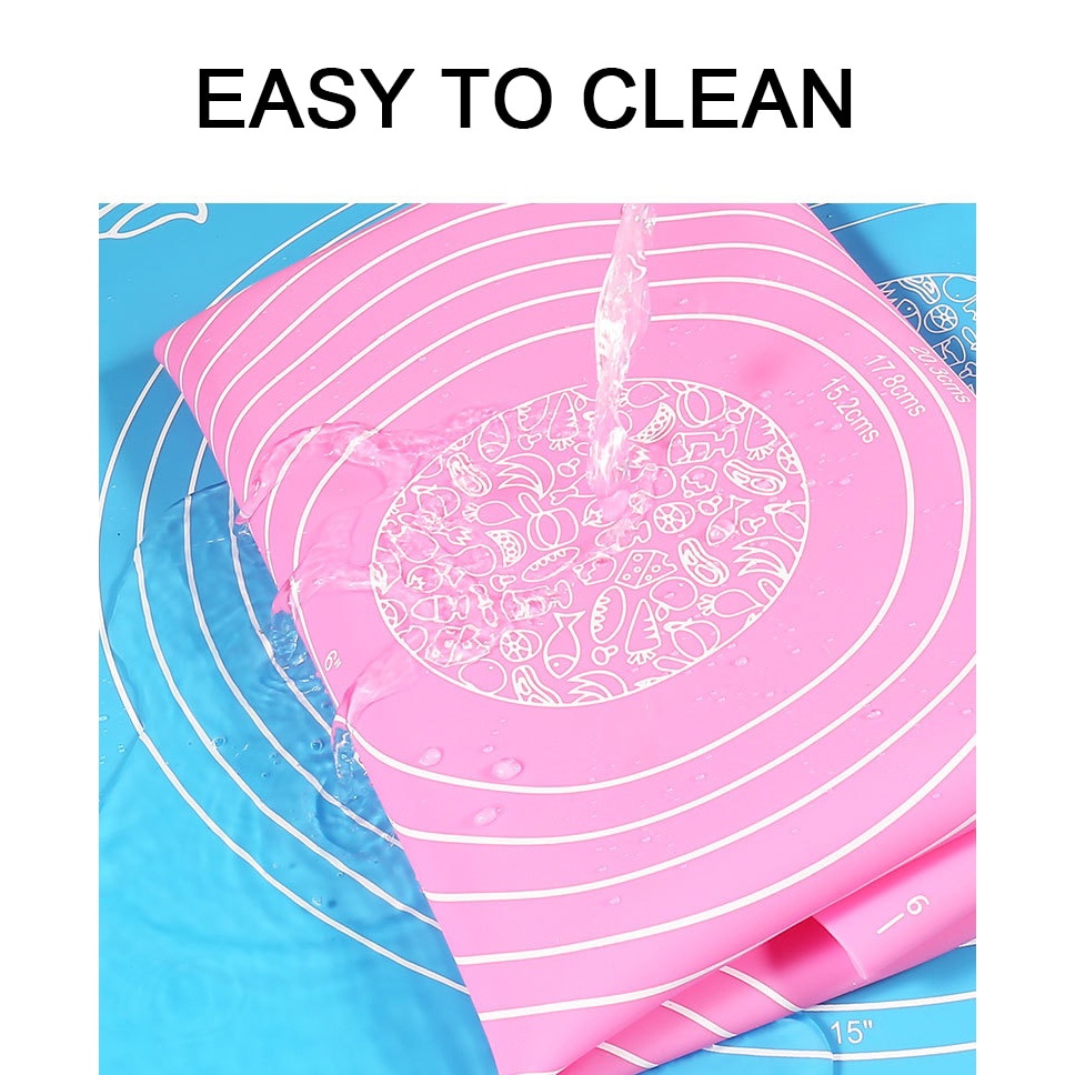 Matras Alas Adonan Kue Tempat Adonan Silikon Kue Roti Pizza Martabak Dough Fondant Silicone Baking Mat Anti Lengket