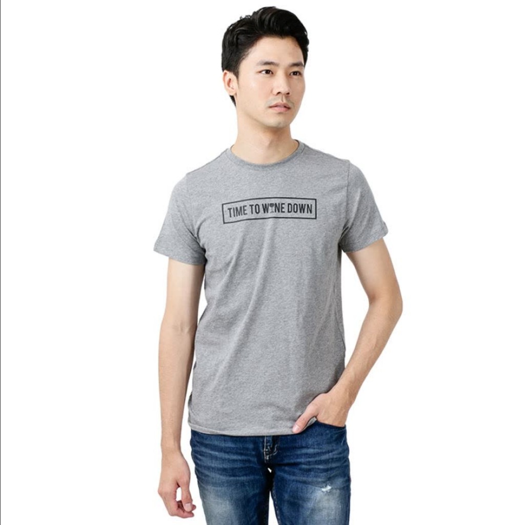 BESUTO Kaos Unisex Premium Roundneck Time To Wine Down - Misty Grey