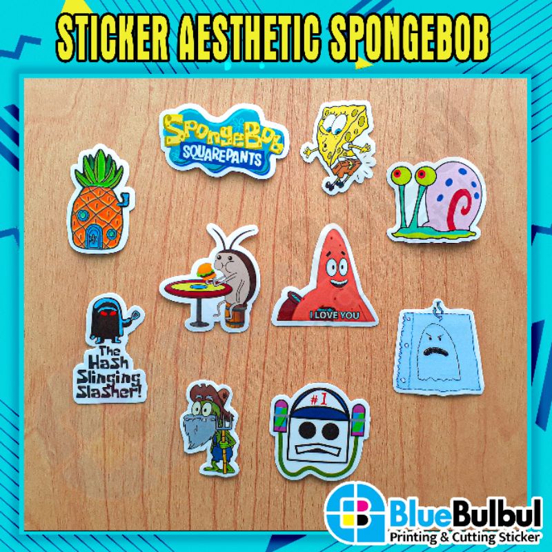 

[STICKER SATUAN MIN BELI 10 RIBU] STIKER AESTHETIC SPONGEBOB UNTUK HP LAPTOP TUMBLR HELM KOPER DLL