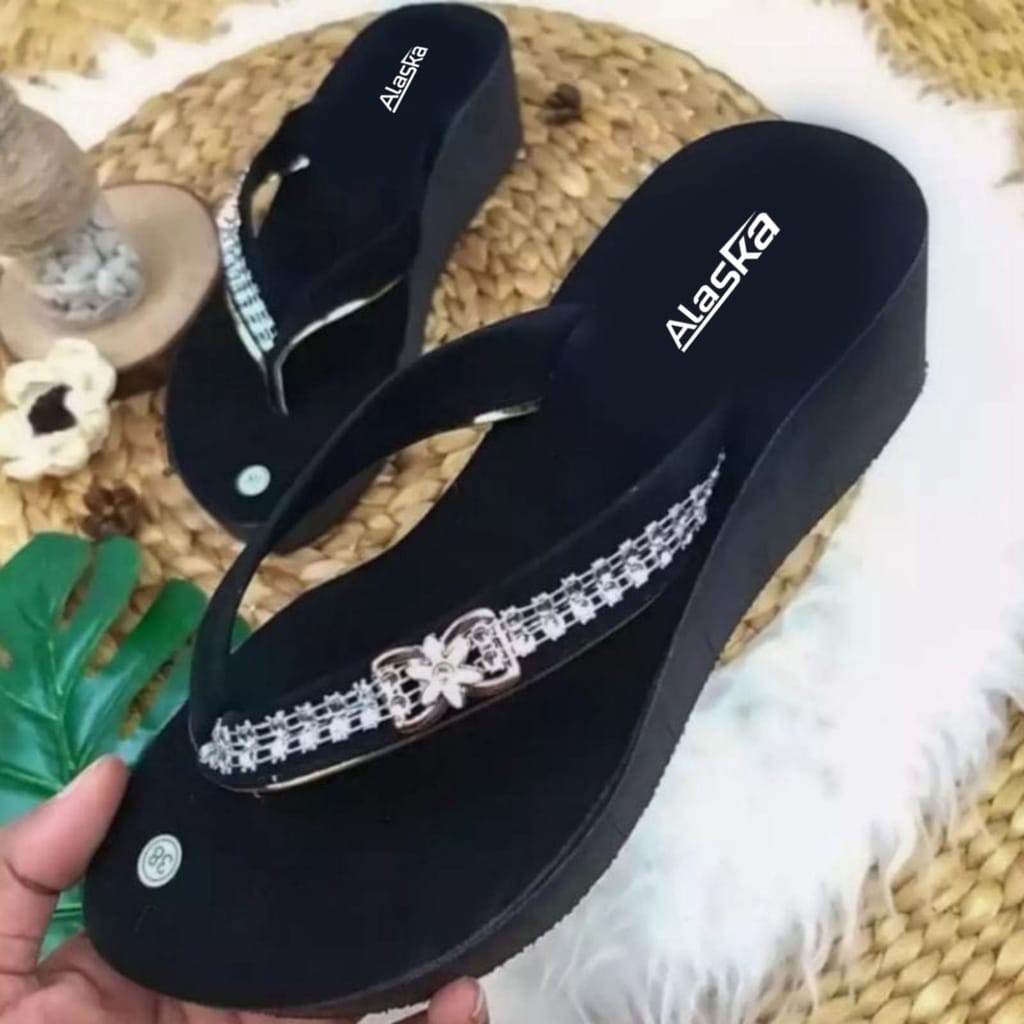 Sandal Wedges Wanita dewasa Merk ALASKA terbaru