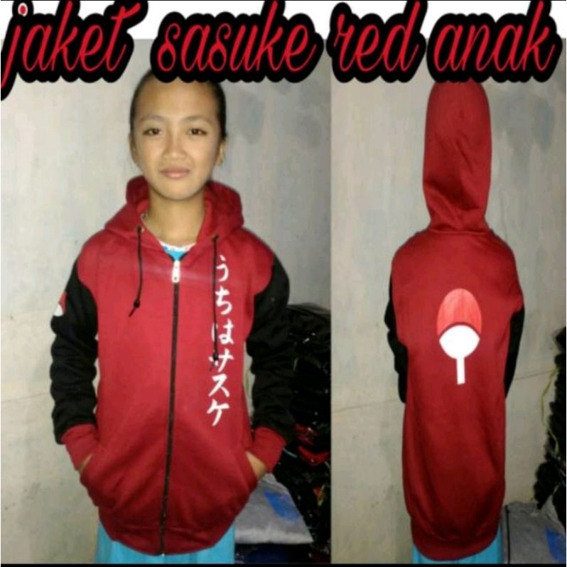 jaket anak uchiha sasuke red