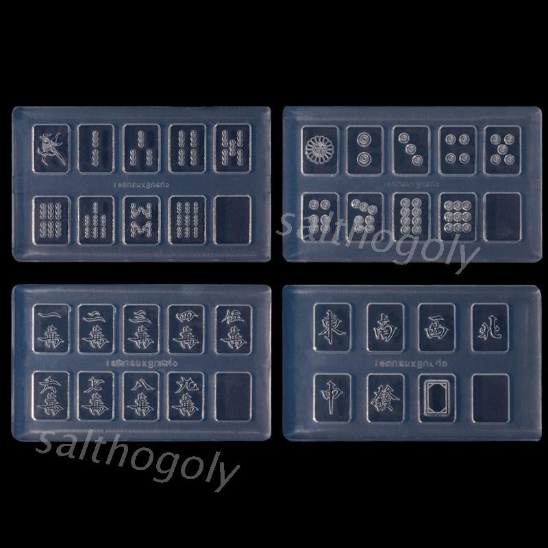 Cetakan Resin Bentuk Mahjong China Bahan Silikon Untuk Kerajinan Kuku