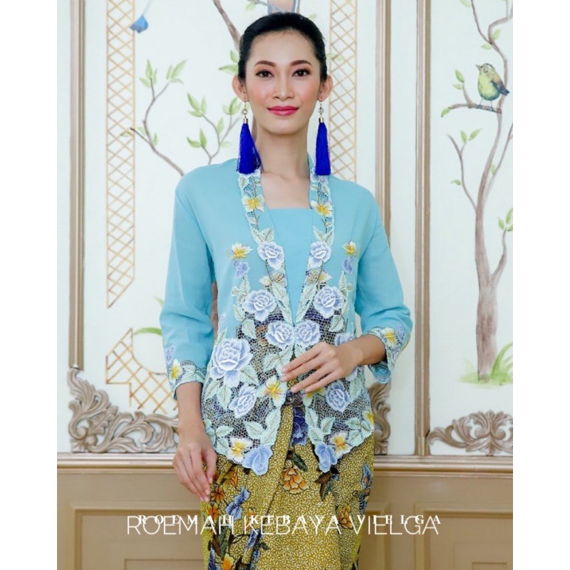 Roemah Kebaya Vielga Kebaya Encim Klasik Biru Shopee Indonesia
