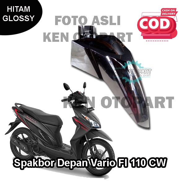SPAKBOR DEPAN VARIO FI 110 CW/SLEBOR DEPAN VARIO FI 110 CW HITAM GLOSSY