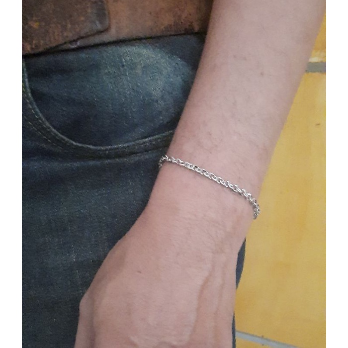 Gelang Tangan Pria Silver terbaru