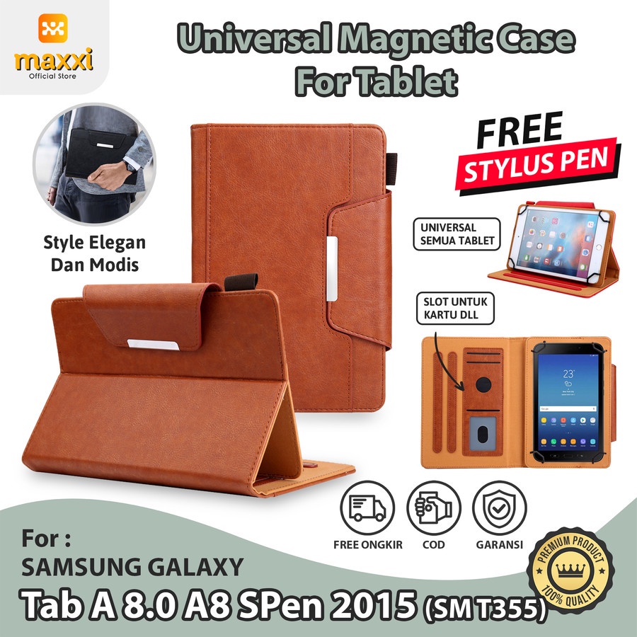 Samsung Tab A 8 A8 S Pen 2015 T355 Tablet Casing Case Leather Magnet