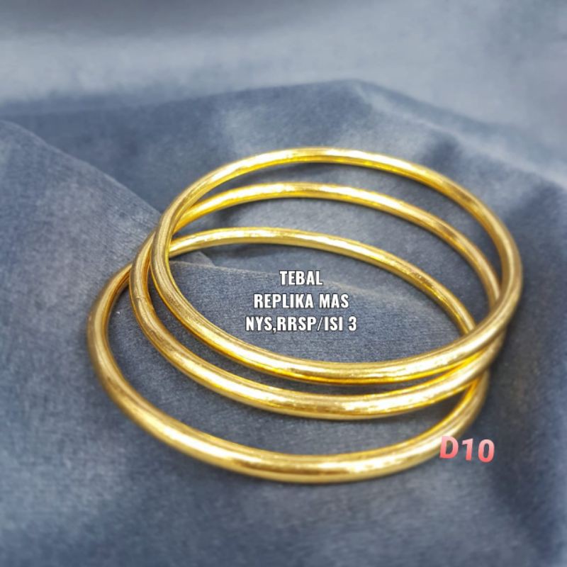 Gelang keroncong lapis emas 24k /replika, tahan lama,awet,persis seperti asli,tahan,cantik