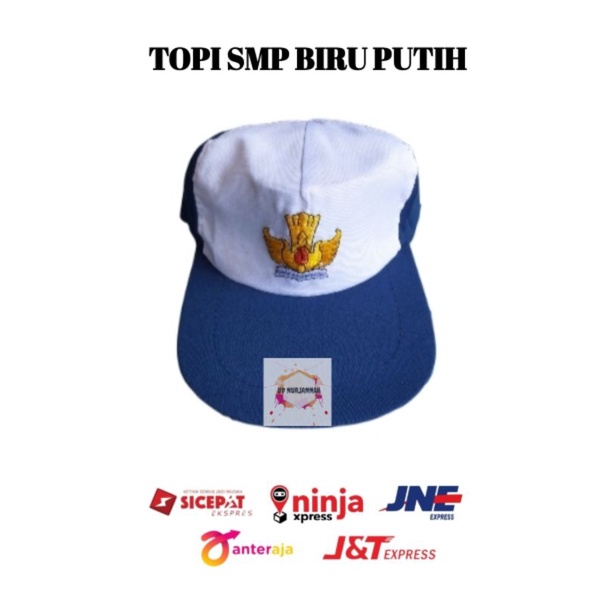 TOPI SMP BORDIR BIRU PUTIH
