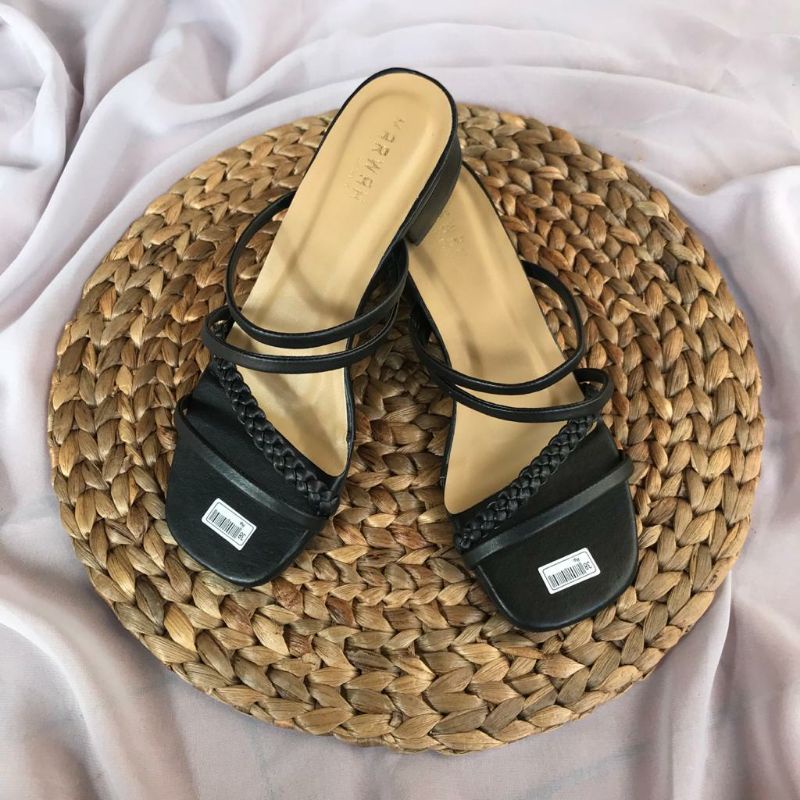 Sandal Wanita Wedges Heels 3cm Terbaru Model Kepang