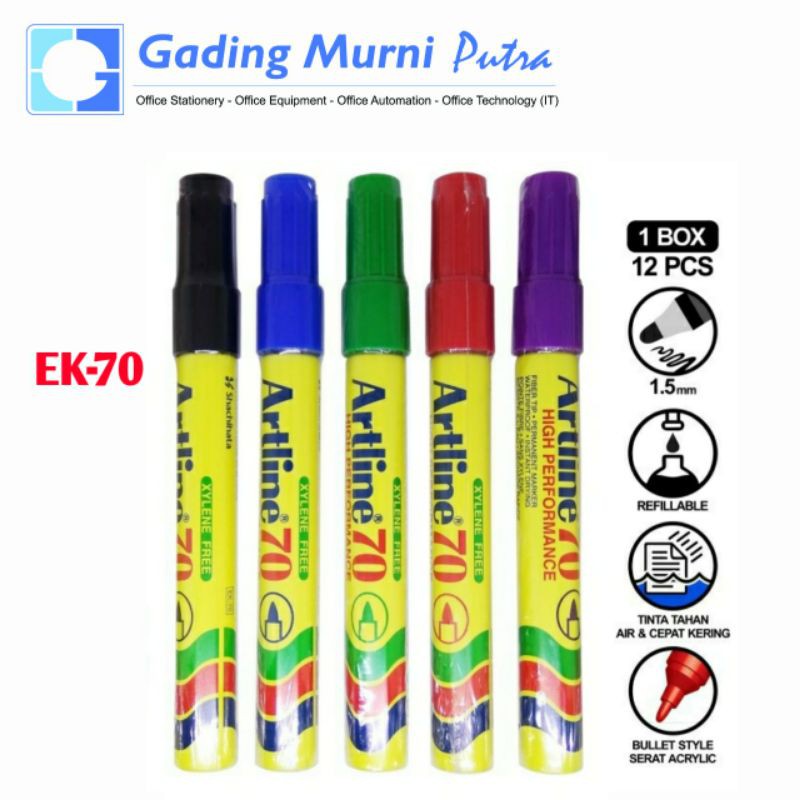 

Spidol Artline Permanent Permanen Marker EK- 70 XYLENE FREE