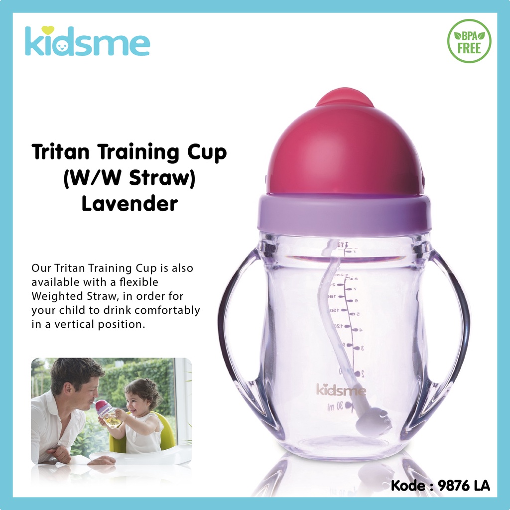 KIDSME Tritan Weighted Straw Bottle Cup Baby Training Cup