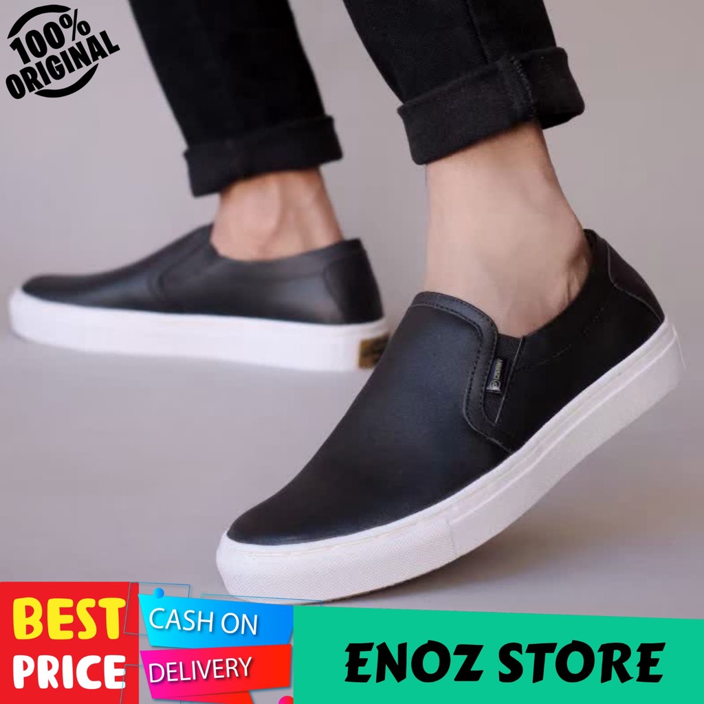 ENOZ X GALA - Sepatu Formal Slop Pria Kulit Asli Original Kasual Kerja Slip On Cowo Keren Trendy Modis