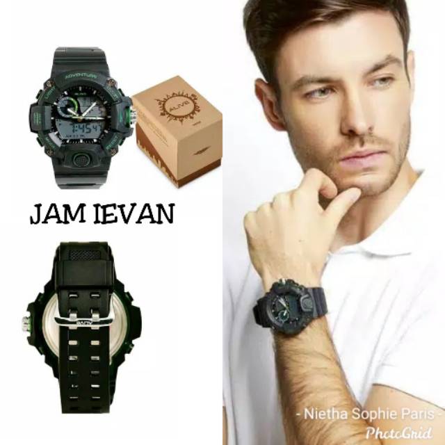 ALIVE BY SOPHIE PARIS / JAM IEVAN / jam pria elegant / jam digital / ref : GPU1202B5