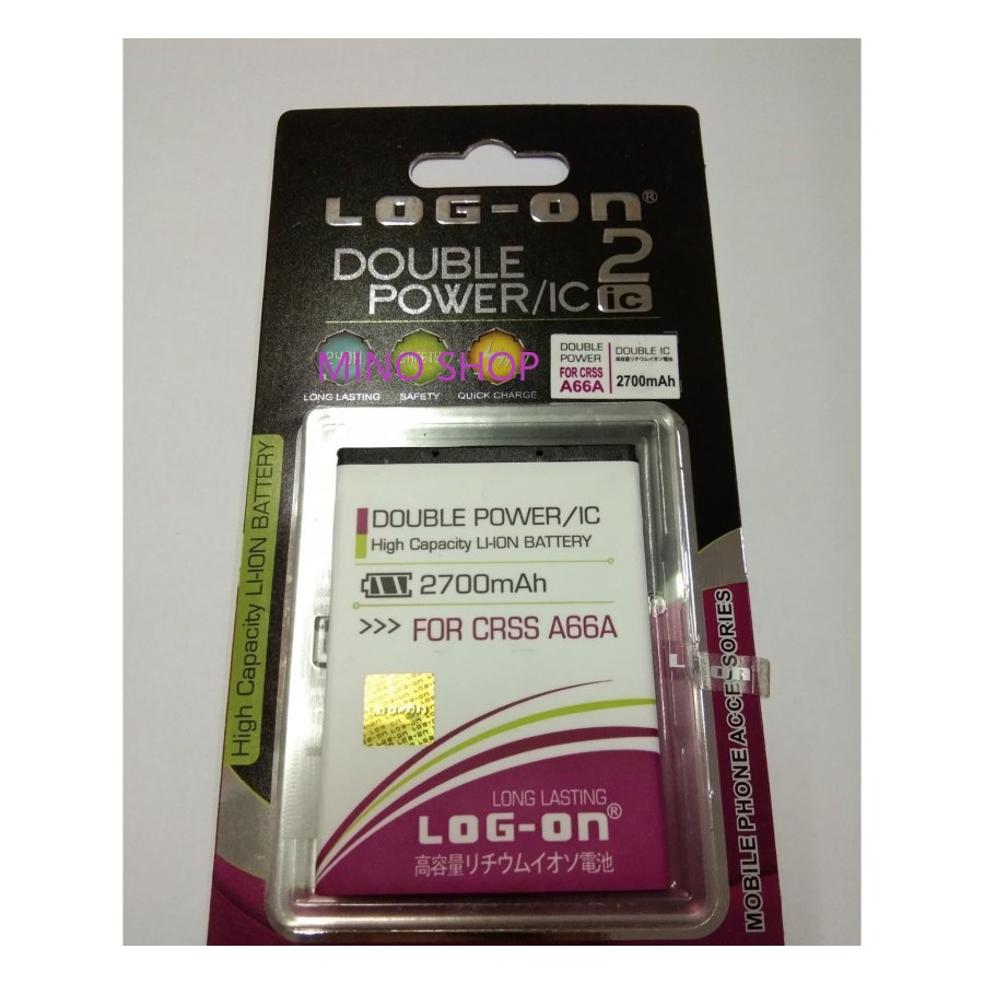 BATRE EVERCOSS A66A - LOG ON DOUBLE POWER BATTERY BATERAI