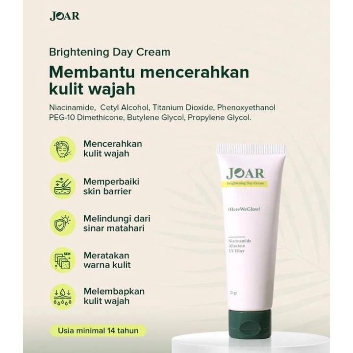 Brightening Day Cream BPOM Joar Skincare (COD)