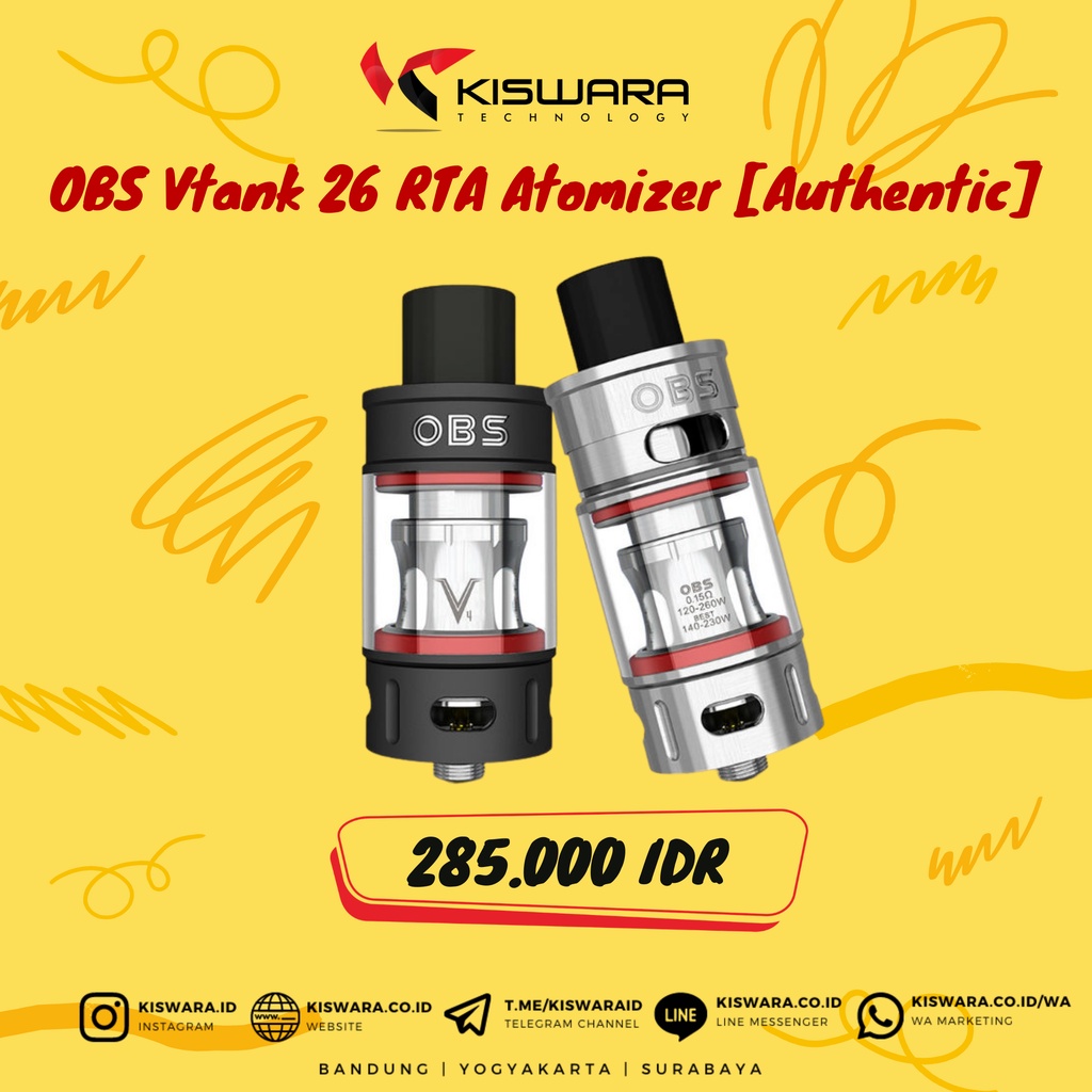 OBS Vtank 26 RTA Atomizer - SILVER [Authentic]