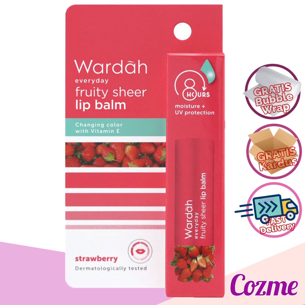 WARDAH Fruity Sheer Lip Balm Strawberry 4gr