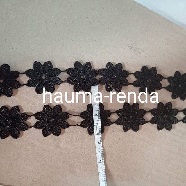 

Renda melati hitam lebar 3 cm 1 roll 15 yard