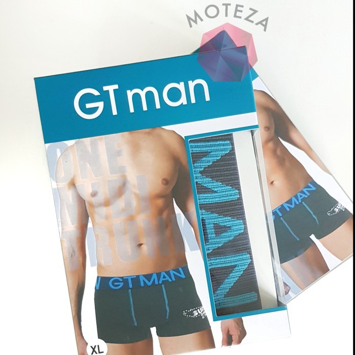 Celana Dalam Underwear Boxer Brief Pria - GT Man GTM 04 - PKR Misty - Abu / Biru