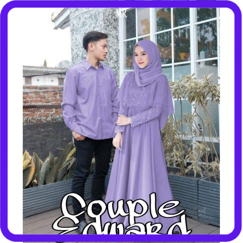 gamis couple pesta lebaran terbaru 2021 edward remaja suami istri brukat modern simple elegan mewah