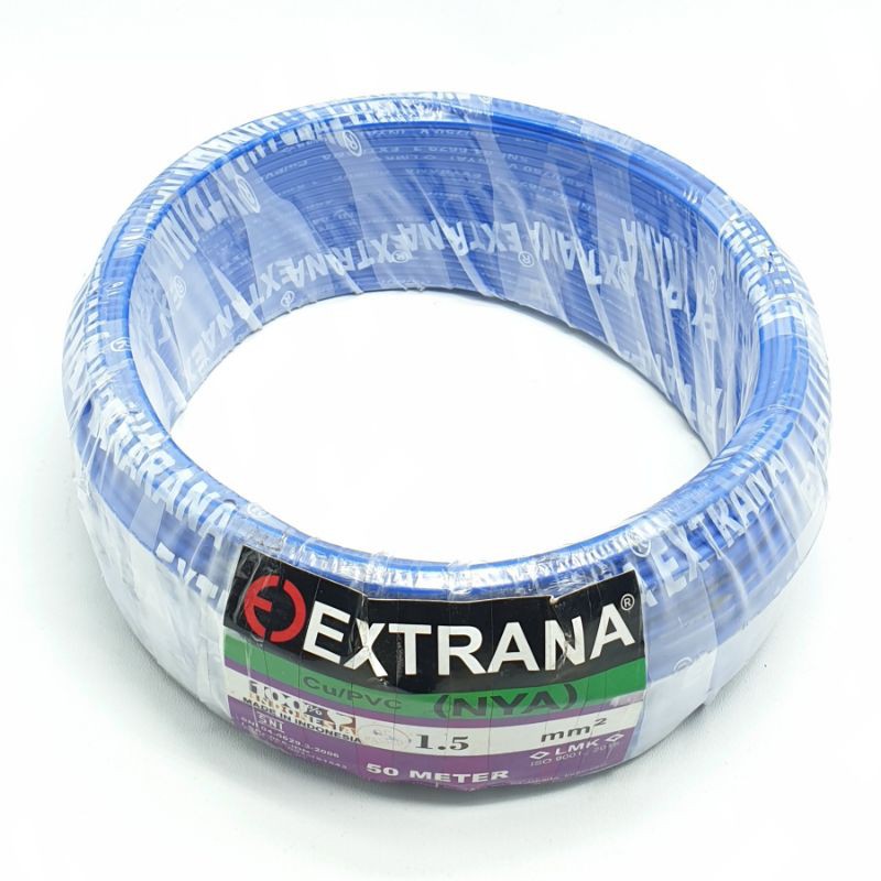 Extrana NYA 1,5MM 50 Meter Full SNI FULL LMK Kabel Listrik Nya 1x1,5mm² 50M Tunggal Engkel EXTRANA