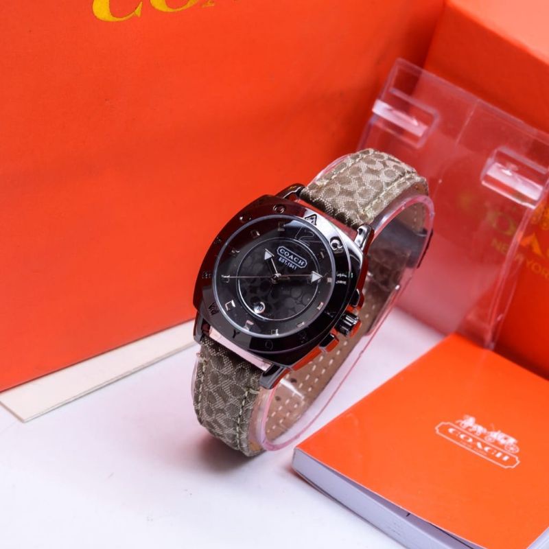 MANTUL SUPER QUALITY COACH WANITA JAM TANGAN KULIT MATERIAL WOMEN STYLE BISNIS JAM TANGAN WANITA