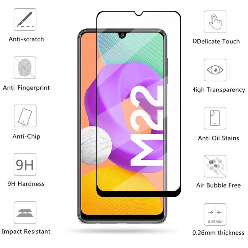 PROMO Tempered Glass SAMSUNG M22 Full Layar Screen Guard Protector Antigores Kaca