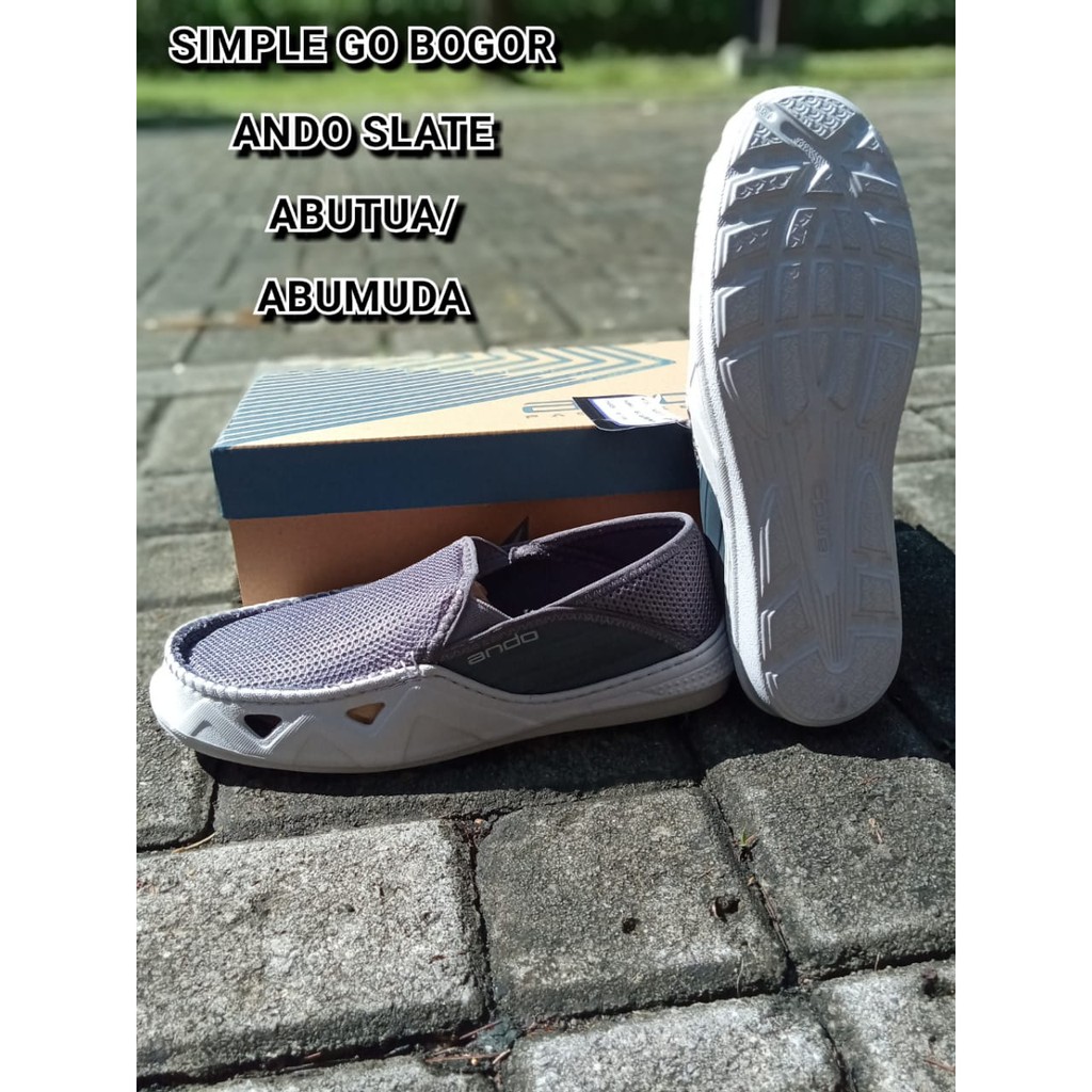 Sepatu pria slip-on ando slate ori size 39-43