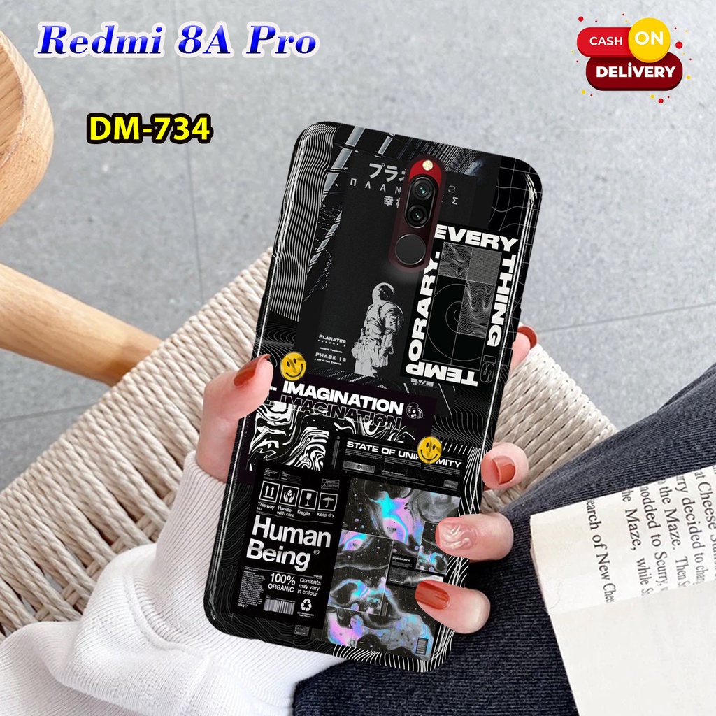 Case Xiaomi Redmi 8/ 8A PRO - [DM734] - "Black Aesthetic" - Hardcase 3D Fullprint Doff - Fashion Cas