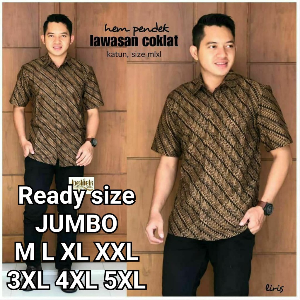 BIG SALE KEMEJA BATIK PRIA LENGAN PENDEK BAJU BATIK PRIA M L XL XXL JUMBO BATIK KANTOR MODERN MURAH