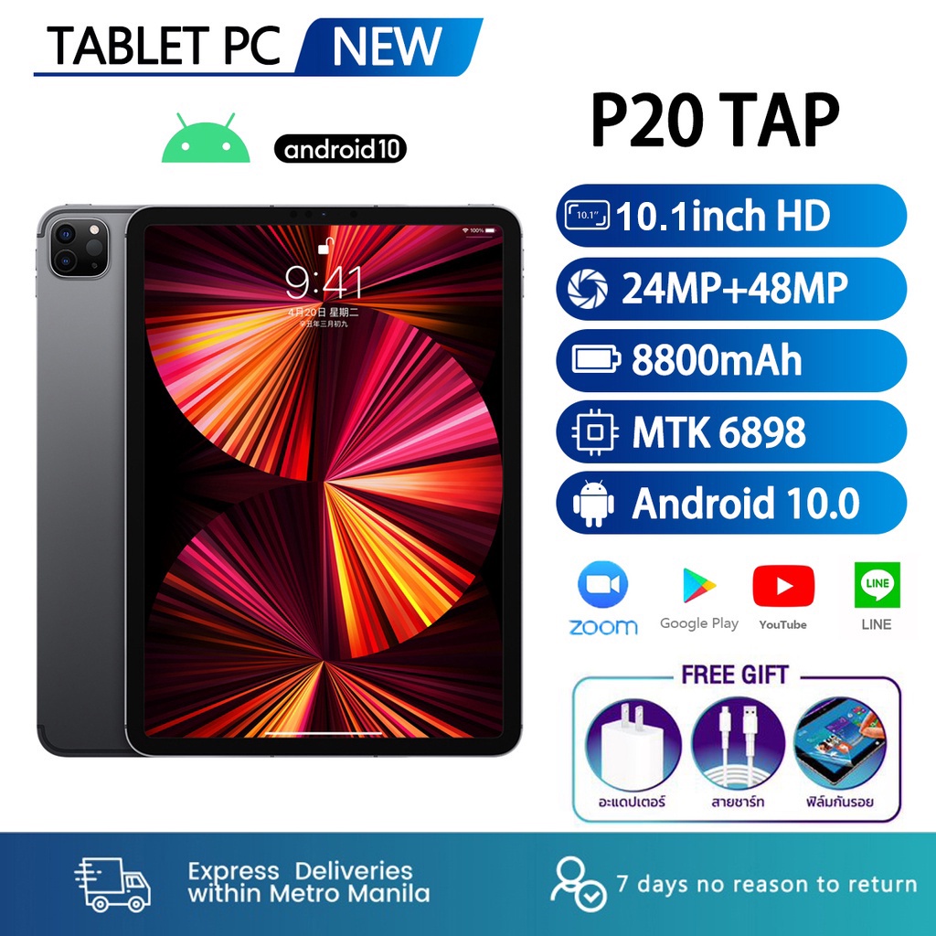 Asli Tablet PC Baru P20 12GB+512GB  Android 10 Inci Layar Full Screen Layar Besar Wifi 3G/4G/5G Dual SIM Tablet Untuk Anak Belajar TAB Gaming Murah